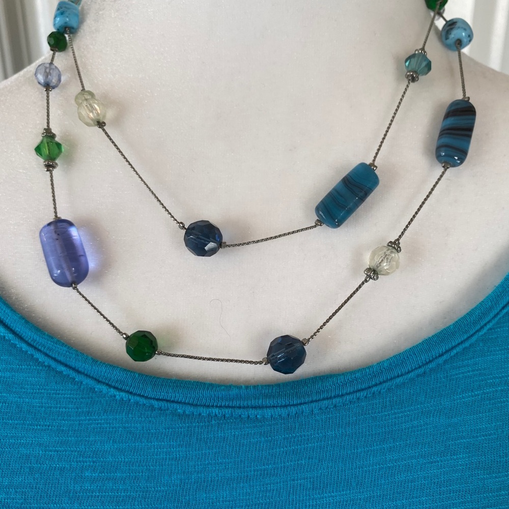 Lia Sophia 2 strand multicolor beaded necklace